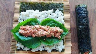 If you add this to tuna kimbap, it won't be greasy. Simple and simple super simple kimbap!!