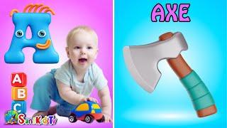 Phonics Song 2 with TWO Words in 3D - A For Axe - ABC Alphabet Songs with Sounds for Children