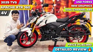 2025 TVS Apache RTR 160 4V USD FORK and New Graphics Detailed Review | Apache RTR 160 4v USD FORK