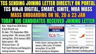 TCS BIGGEST MASS ONBOARDING ON 16, 20 & 23 JAN'25 | DIRECT GENERATING JOINING LETTER | 100 TIMELINES