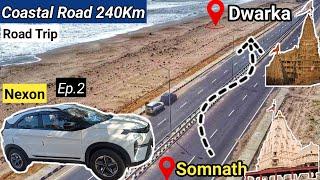 Somnath to Dwarka Road Trip by Tata Nexon | Madhavpur Beach, Coastal Road