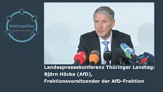 Landespressekonferenz im Thüringer Landtag: Björn Höcke (Vors. d. AfD-Fraktion) steht Rede & Antwort