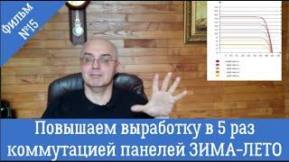 Фильм №15. Коммутация панелей ЗИМА/ЛЕТО увеличивает выработку до 5 раз!