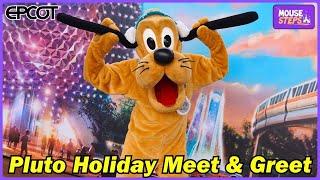 Pluto Holiday Meet & Greet at Epcot 2024 - Walt Disney World