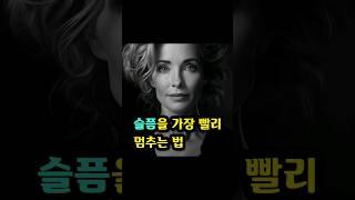 슬픔을 가장 빨리 멈추는 법