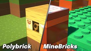 Minecraft Lego Like Texture Pack Comparison and Gameplay (Polybrick vs MineBricks)