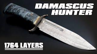 Forging a 1764 layer Damascus hunting knife