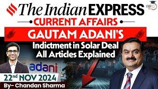 The Indian Express Newspaper Analysis | 22 Nov 2024 | Daily Newspaper Analysis |Current Affairs