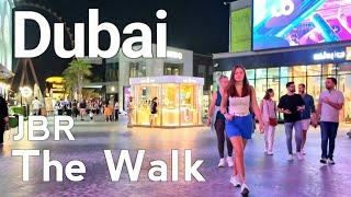 Dubai [4K] Night JBR, The Walk Walking Tour 