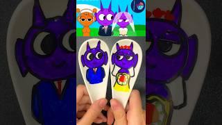 I drew Sprunki Sinner Edition Durple Boy & Girl GETS MARRIED with a Water Painting Pen #sprunki