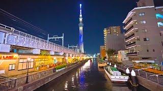 Japan: Tokyo Naka-Okachimachi to Asakusa Night Walk • 4K HDR