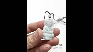 Natural Jade Guanyin Pendant Necklace 天然翡翠玉观音菩萨吊坠项链 (E242)