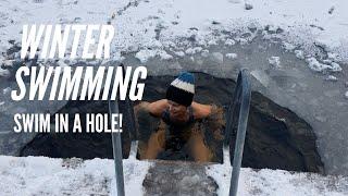 Winter swimming - Swimming in a hole!