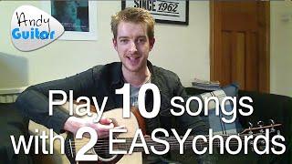 Play TEN guitar songs with two EASY chords | Beginners first guitar lesson