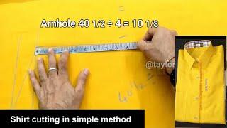 gents shirt cutting in simple method | shirt cutting karne ka asan tarika