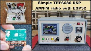 Simple TEF6686 DSP AM FM tuner with ESP32 microcontroller