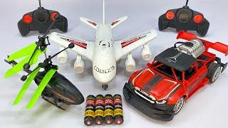 3D Light RemoteControl RC Car with Best Flying RC Helicopter & Model a380 Aircraft Unboxing,Testing