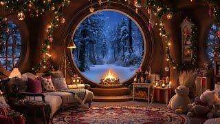 A Magical Christmas Evening | Cozy Cabin in the Snow