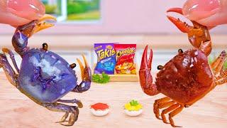 Cheetos vs Takis Challenge  Best Miniature Hot Cheetos vs Takis Burger Recipe  Tina Mini Cooking