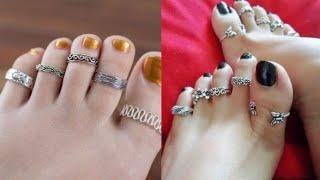 Beautiful Toe Rings || Silver toe rings designs |  designs Toe ring try on Feet Style Inspiration