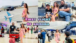 OMG! Krishna Lifes First Aeroplane ️ Journey  Pune to Chennai Family Cruise Trip of Bindass Kavya