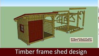 Design for a timber frame garden/wood shed.