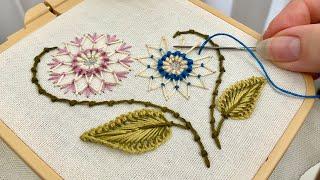 Simple Needle Work Flower for Beginners:Easy and Beautiful Embroidery Designs with Super Stitch Leaf