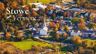 [4K]  Fall Foliage in Stowe, Vermont | A Scenic New England Road Trip Oct. 2024