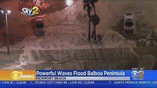 Caught On Video: Powerful Waves Flood Balboa Peninsula