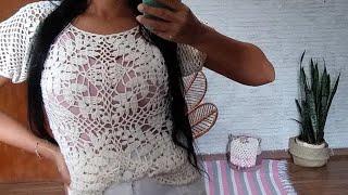 blusa renda em crochê