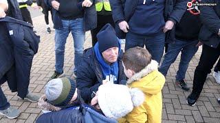 BLUES CHAIRMAN TOM WAGNER ARRIVES AT LEICESTER AWAY: Greeting fans and taking photos