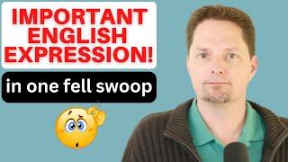 COMMON AMERICAN EXPRESSION: IN ONE FELL SWOOP / AMERICAN EXPRESSIONS / IN ONE FELL SWOOP MEANING