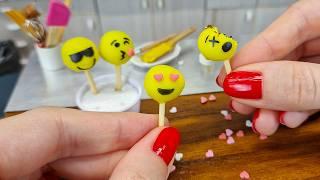    Extra mini EMOJI pop-cake!     Real mini cooking / mini food / tiny kitchen / ASMR