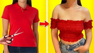 7 Ideias Brilhantes Fáceis para Transformar Roupas Velhas Em Novas |Calça jeans, vestido, camisa Diy