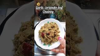 Garlic coriander leaf chutney recipe #recipe #youtubeshorts # chutney recipe