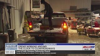 Crews work around the clock to clear roads in Greensboro