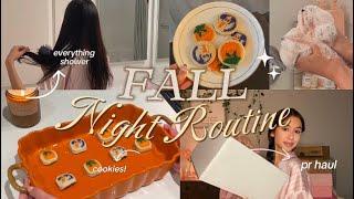 FALL NIGHT ROUTINE || Cookies, Everything Shower, PR Haul | Victoria Emily