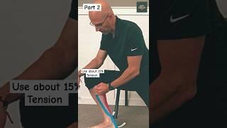Kinesiology Taping for leg pain PT 2. Achilles tendonitis  #athlete #injury #legpain #calf
