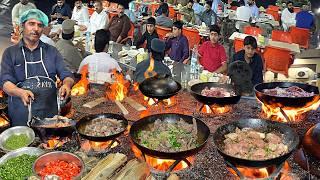 PAKISTAN STREET FOOD AT NIGHT  !! HUGE MAKING OF LAMB MEAT KARAHI TIKKA - LAHORI STREET FOOD