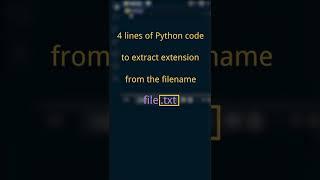 Python Challenge - Extract extension from the Filename #Shorts