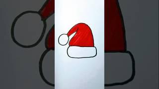 How to draw a Santa Cap drawing for kids #easydrawing #drawingforkids (944)