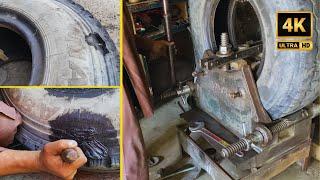 Truck Tire Repair Full Process Video | Tire Vulcanizing Machine | Mactech Pakistan