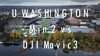 University of Washington Campus Tour by drone: DJI Mavic3 vs Mini2, Aerial Cinematic 4K