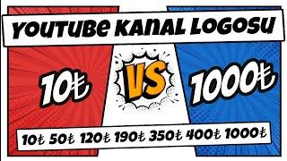 10₺ VS 1000₺ YOUTUBE KANAL LOGOSU (İLLÜSTRASYON LOGO) "10₺,50₺,120₺,190₺,350₺,400₺,1000₺"