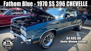 Fathom Blue 1970 SS 396 Chevelle - $4405.80 Original dealer sticker!