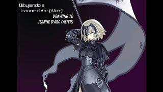 Dibujando a Jeanne d'Arc (Alter) - Drawing Jeanne d'Arc (Alter)