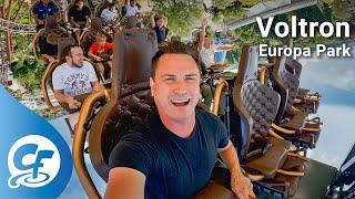 Voltron front seat reverse ridercam on-ride 5K POV @60fps Europa Park