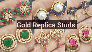 One Gram Gold Studs | Real gold Replica | Real Gold Copy Studs @ 7013932993