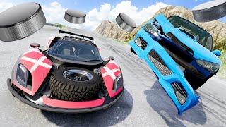 Can We Survive An AVALANCHE Of Giant Hockey Pucks In BeamNG?...probably not