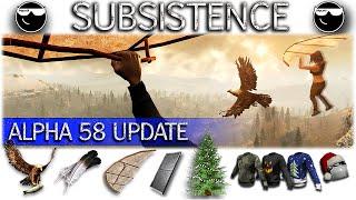 Обзор обновы Alpha 58 [ Subsistence ] Орёл, гнёзда, перья, дельтаплан, новые базы, ёлка, скины